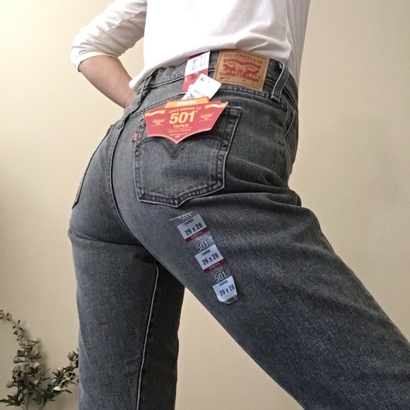 Levi's Denim - Levi's 501 Tapered leg Stretch Grey Jeans Sz29